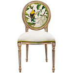 Стул бежевый из натурального бука с изображением птиц и цветов Blooming Birds варинант исполнения - 1 | Loft Concept в Красноярске