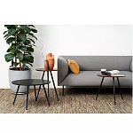 Кофейный столик с круглой столешницей на 3-х черных ножках Laconic Stylish Design варинант исполнения - 2 | Loft Concept в Красноярске