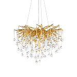 Люстра подвесная с прозрачными стеклянными подвесками в форме капель Диаметр 60 см Droplet Chandelier варинант исполнения - 6 | Loft Concept в Красноярске