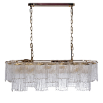 Люстра подвесная прямоугольная из рифленого стекла Fluted Glass Chandelier варинант исполнения - 2 | Loft Concept в Красноярске