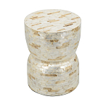 Приставной столик с мозаичным рисунком из раковин устриц Bone Inlay варинант исполнения - 4 | Loft Concept в Красноярске