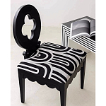 Дизайнерский стул с круглой деревянной спинкой Black and White Clover варинант исполнения - 7 | Loft Concept в Красноярске