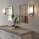 Бра для ванных комнат с цилиндрическим плафоном на прямоугольном зеркальном основании Feiss варинант исполнения - 2 | Loft Concept в Красноярске