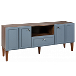 ТВ-тумба серая из массива бука с 2-мя дверками и ящиком Wenge Light варинант исполнения - 1 | Loft Concept в Красноярске