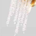 Бра с хрустальными прозрачными подвесками и круглым основанием золотого цвета FAIRYTREE Light варинант исполнения - 4 | Loft Concept в Красноярске