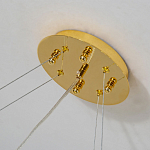 Люстра подвесная с золотистыми ветками и стеклянными подвесками в виде листьев Длина 80 см FAIRYTREE Light варинант исполнения - 2 | Loft Concept в Красноярске