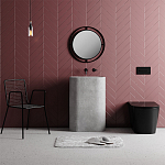 Настенное зеркало круглой формы в черной металлической раме BUBBLE MIRROR BLACK варинант исполнения - 1 | Loft Concept в Красноярске