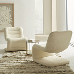 Кресло изогнутое с обивкой из ткани букле Smooth Bend Boucle Chair варинант исполнения - 7 | Loft Concept в Красноярске