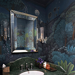 Обои ручная роспись Phuljhari Original colourway on Empire Blue dyed silk варинант исполнения - 1 | Loft Concept в Красноярске