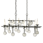 Люстра подвесная с 8-ю лампами и стеклянными круглыми подвесками Currey & Company варинант исполнения - 1 | Loft Concept в Красноярске