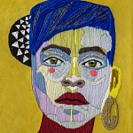 Картина с вышивкой Портрет wall panel People with the yellow ear 1 варинант исполнения - 1 | Loft Concept в Красноярске