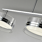 Люстра светодиодная с 4-мя круглыми прозрачными плафонами цилиндрической формы из акрила и стекла с пультом для регулировки света Glass Lamp Chromium варинант исполнения - 3 | Loft Concept в Красноярске