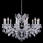 Люстра подвесная с 12-ю лампочками и прозрачными хрустальными подвесками на хромированном основании Crystal lamps варинант исполнения - 1 | Loft Concept в Красноярске