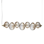 Подвесной светильник линейный с 7-ю рифлеными стеклянными шарами Marcelh Light варинант исполнения - 1 | Loft Concept в Красноярске