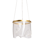 Подвесной светильник цилиндрической формы с прозрачным волнистым плафоном Wave Line варинант исполнения - 1 | Loft Concept в Красноярске