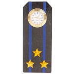 Часы погон подарочные настольные Авиация ВМФ из натурального камня Змеевик Military Clock варинант исполнения - 13 | Loft Concept в Красноярске