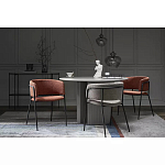 Стул полукруглый мягкий с буклированной обивкой Chair with Boucle Upholstery варинант исполнения - 1 | Loft Concept в Красноярске