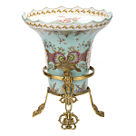 Ваза из голубого фарфора с рисунком птиц и цветов и декоративными элементами Blue Garden варинант исполнения - 2 | Loft Concept в Красноярске