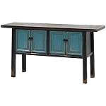 Деревянная консоль в китайском стиле с дверцами голубая Qin Console Table Blue варинант исполнения - 2 | Loft Concept в Красноярске