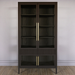 Витрина Primo со стеклянными фасадами и 2 ящиками Темный орех варинант исполнения - 1 | Loft Concept в Красноярске