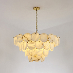 Люстра подвесная четырехъярусная с подвесками в форме дисков Cryptocrystalline Stone варинант исполнения - 5 | Loft Concept в Красноярске