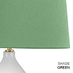 Настольная лампа с белым фигурным основанием на латунном основании и зеленым тканевым конусным абажуром Elstead Lighting варинант исполнения - 6 | Loft Concept в Красноярске