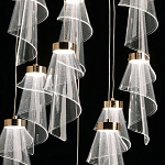 Люстра каскадная с 10-ю прозрачными плафонами Wave Line варинант исполнения - 6 | Loft Concept в Красноярске