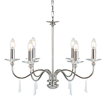 Люстра цвета никель с прозрачными стеклянными подвесками в форме капель Elstead Lighting варинант исполнения - 1 | Loft Concept в Красноярске