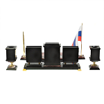 Настольный письменный набор из креноида и змеевика на бронзовых ножках Marble Accessory варинант исполнения - 4 | Loft Concept в Красноярске