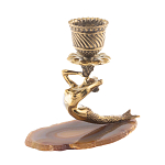 Подсвечник из натурального камня агат светло-коричневый Stone Candlestick варинант исполнения - 2 | Loft Concept в Красноярске