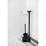 Держатель для туалетной бумаги с подвесным ершиком Black Bathroom Accessory варинант исполнения - 5 | Loft Concept в Красноярске