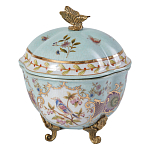 Шкатулка голубого цвета с цветочными орнаментами Blue Garden варинант исполнения - 1 | Loft Concept в Красноярске