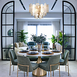 Люстра с многослойным эффектом из овальных элементов из непрозрачного стекла Conformation варинант исполнения - 3 | Loft Concept в Красноярске