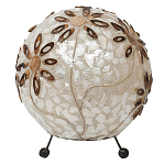 Настольная лампа из перламутра на металлическом каркасе Indonesian Ball варинант исполнения - 3 | Loft Concept в Красноярске