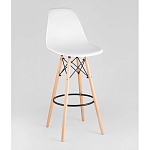 Пластиковый барный стул на ножках из массива бука Eames White варинант исполнения - 1 | Loft Concept в Красноярске