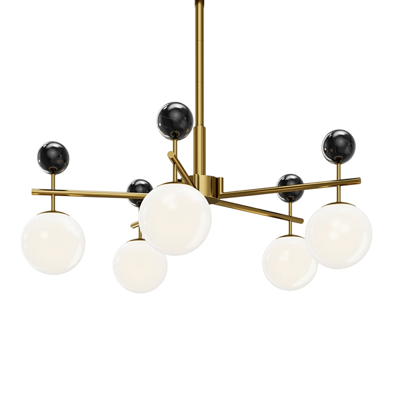 Люстра подвесная Museo G9 Латунь Черный Молочный в Красноярске | Loft Concept 