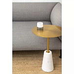 Кофейный столик с круглой столешницей на белом мраморном основании Original Foundation варинант исполнения - 1 | Loft Concept в Красноярске