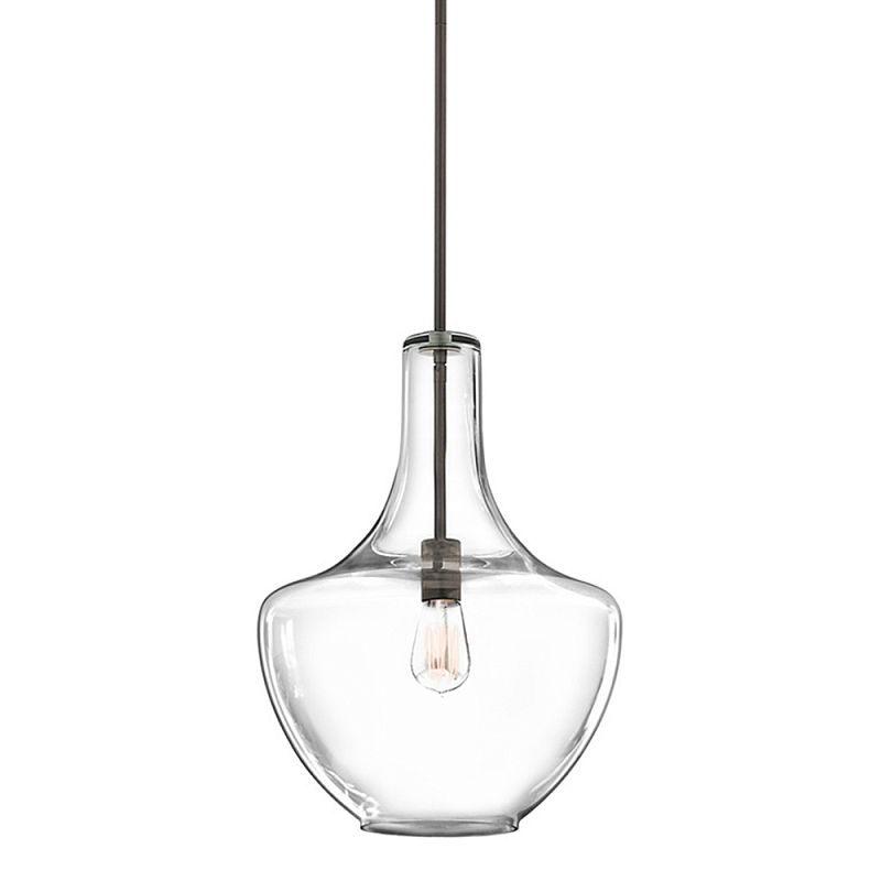 Подвесной светильник прозрачный стеклянный органической формы Kichler Бронза Прозрачное Стекло в Красноярске | Loft Concept 