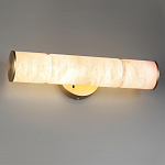 Бра с цилиндрическим плафоном из белого алебастра на круглом основании Латунь Cryptocrystalline Stone варинант исполнения - 2 | Loft Concept в Красноярске