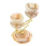 Подсвечник двухрожковый из натурального камня оникс Stone Candlestick варинант исполнения - 3 | Loft Concept в Красноярске