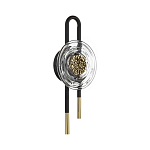 Бра черного цвета с круглым прозрачным стеклянным плафоном Virelia  варинант исполнения - 1 | Loft Concept в Красноярске