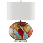 Настольная лампа разноцветная с овальным тканевым абажуром Abstraction варинант исполнения - 4 | Loft Concept в Красноярске