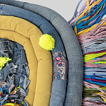 Ковер разноцветный из джинсовой одежды и армейских палаток Upcycling варинант исполнения - 4 | Loft Concept в Красноярске