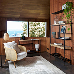 Металлический стеллаж с деревянными полками и ящиками Menzie Metal Wood Rack варинант исполнения - 5 | Loft Concept в Красноярске