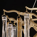 Люстра подвесная золотого цвета с разветвленными ветвями и прозрачными стеклянными подвесками Droplet Chandelier варинант исполнения - 10 | Loft Concept в Красноярске