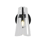 Бра конусообразной формы из прозрачного акрила и черной стали Glass Cylinder Black варинант исполнения - 2 | Loft Concept в Красноярске