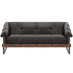 Трехместный диван Duncan винтажная черная кожа варинант исполнения - 1 | Loft Concept в Красноярске