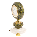 Часы настольные бронзовые из натуральных камней Мрамор и Змеевик Stone Clock варинант исполнения - 11 | Loft Concept в Красноярске