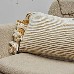 Чехол на подушку горчичного цвета с бахромой и объемным узором Ethnic mix варинант исполнения - 5 | Loft Concept в Красноярске