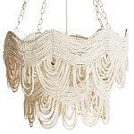 Двухъярусная круглая люстра волнистой формы украшенная белыми бусами Azure Beads Chandelier варинант исполнения - 3 | Loft Concept в Красноярске